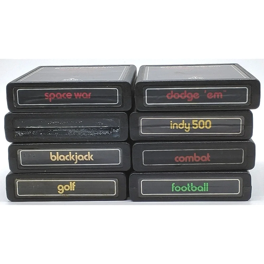 Atari 2600 Game Cartridge Lot 8 Blackjack Combat Indy 500 Black Original